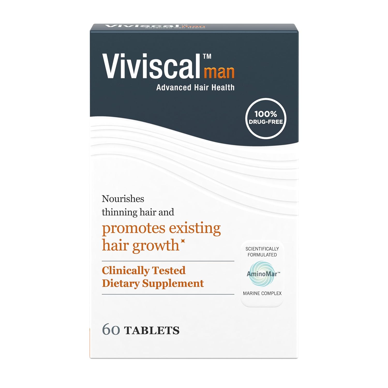 Viviscal Men's Hair Growth Supplements for Thicker Fuller Hair, Clinically Proven Collagen Complex, 60 Tablets 1 Month Supply