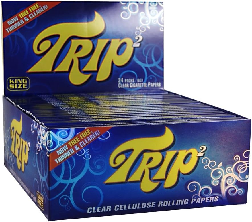 King Size Clear Cigarette Papers 24 Packs Full Box by TRIP 2 King Size