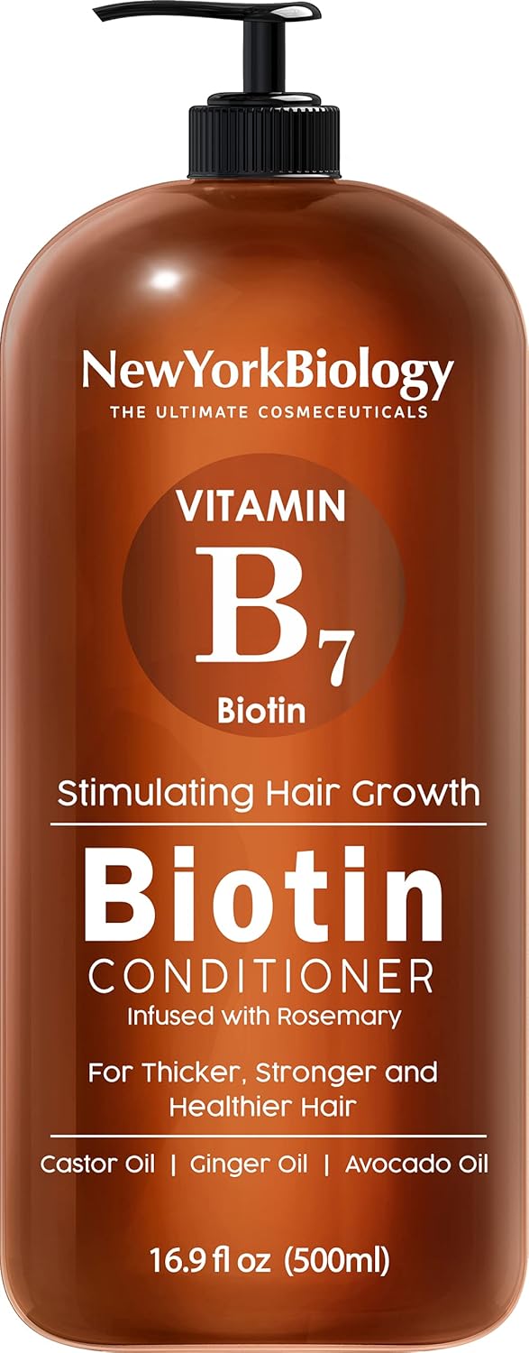 New York Biology Biotin Conditioner for Hair Growth and Thinning Thickening Formula for Hair Loss Treatment For Men & Women Anti Dandruff - 16.9 fl Oz