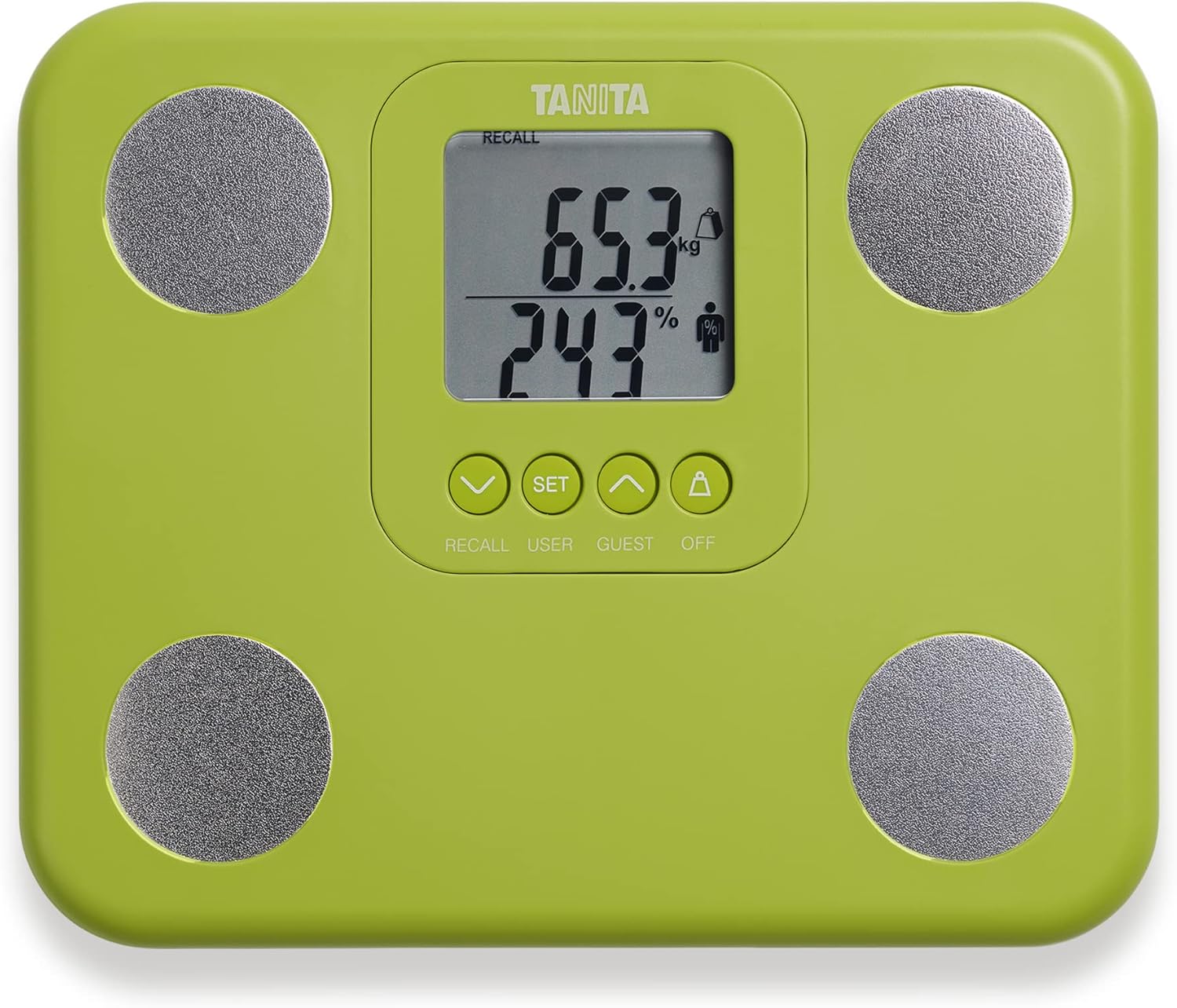 TANITA BC-730 Lightweight Compact Innerscan Body Composition Monitor Easy to Read Display 9 Measurements Green