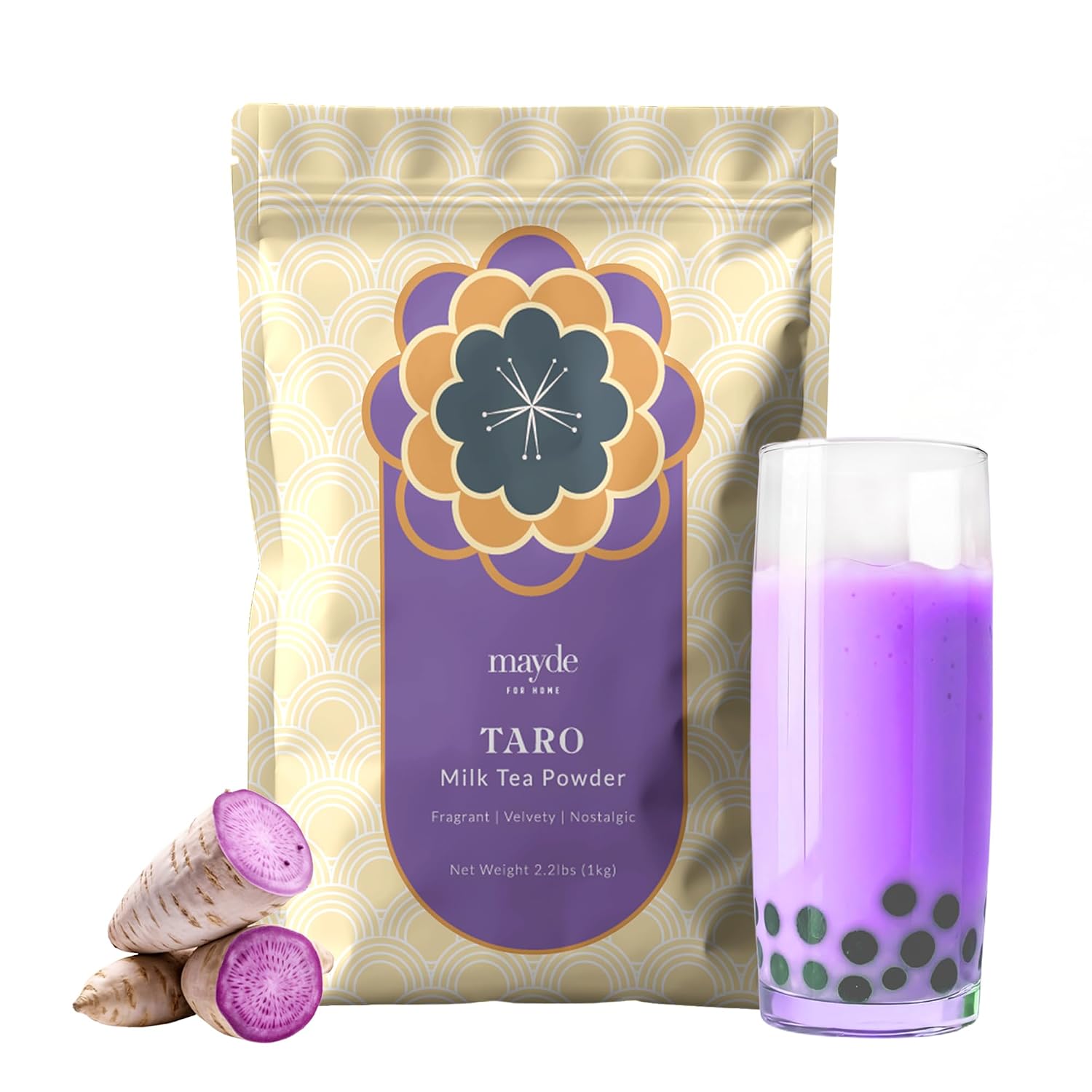Mayde Taro Instant Milk Tea Powder From Taiwan for Boba Milk Tea 2.2 lbs