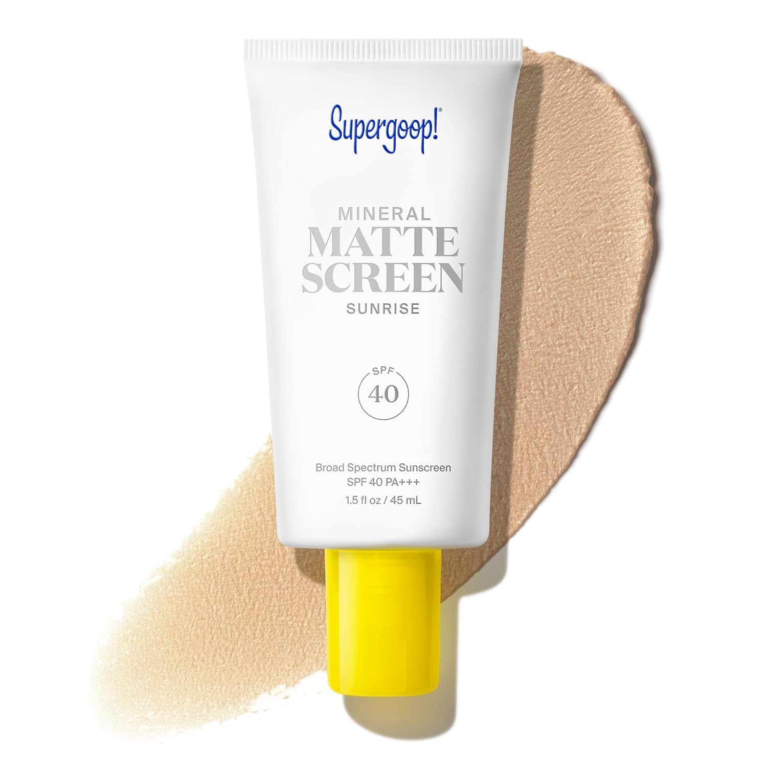 Supergoop! Mineral Mattescreen (SPF 40) - 45 mL - Mineral, Oil-Free Broad Spectrum Sunscreen - Smooths Skin’s Appearance, Minimizes Pores & Controls Shine - Water & Sweat Resistant