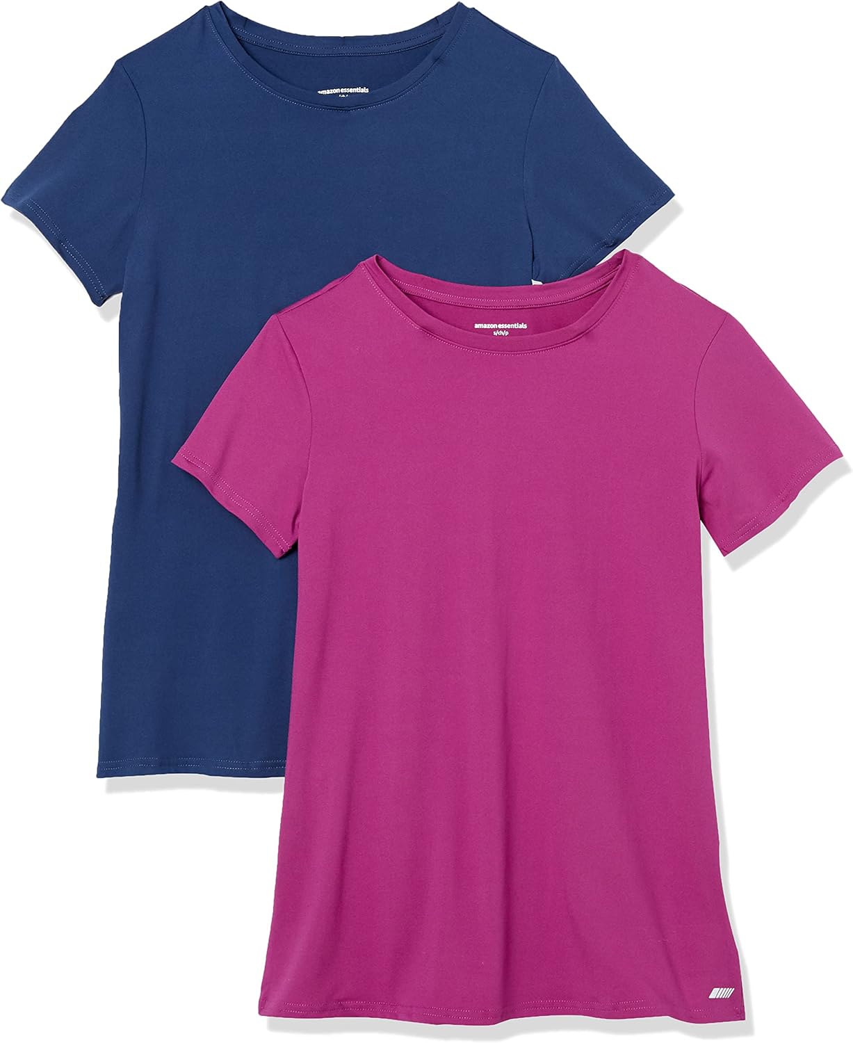 Amazon Essentials Women's Active Quick Dry Tech Stretch Short-Sleeve Crewneck T-Shirt (Available in Plus Size), Multipacks