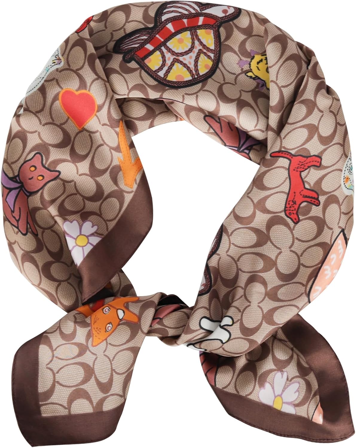 EXTREE Fashion Silky Satin Headscarf for Women Girls: Exquisite Pattern Lightweight Silk Graceful Scarfs 27.5 x 27.5 inches