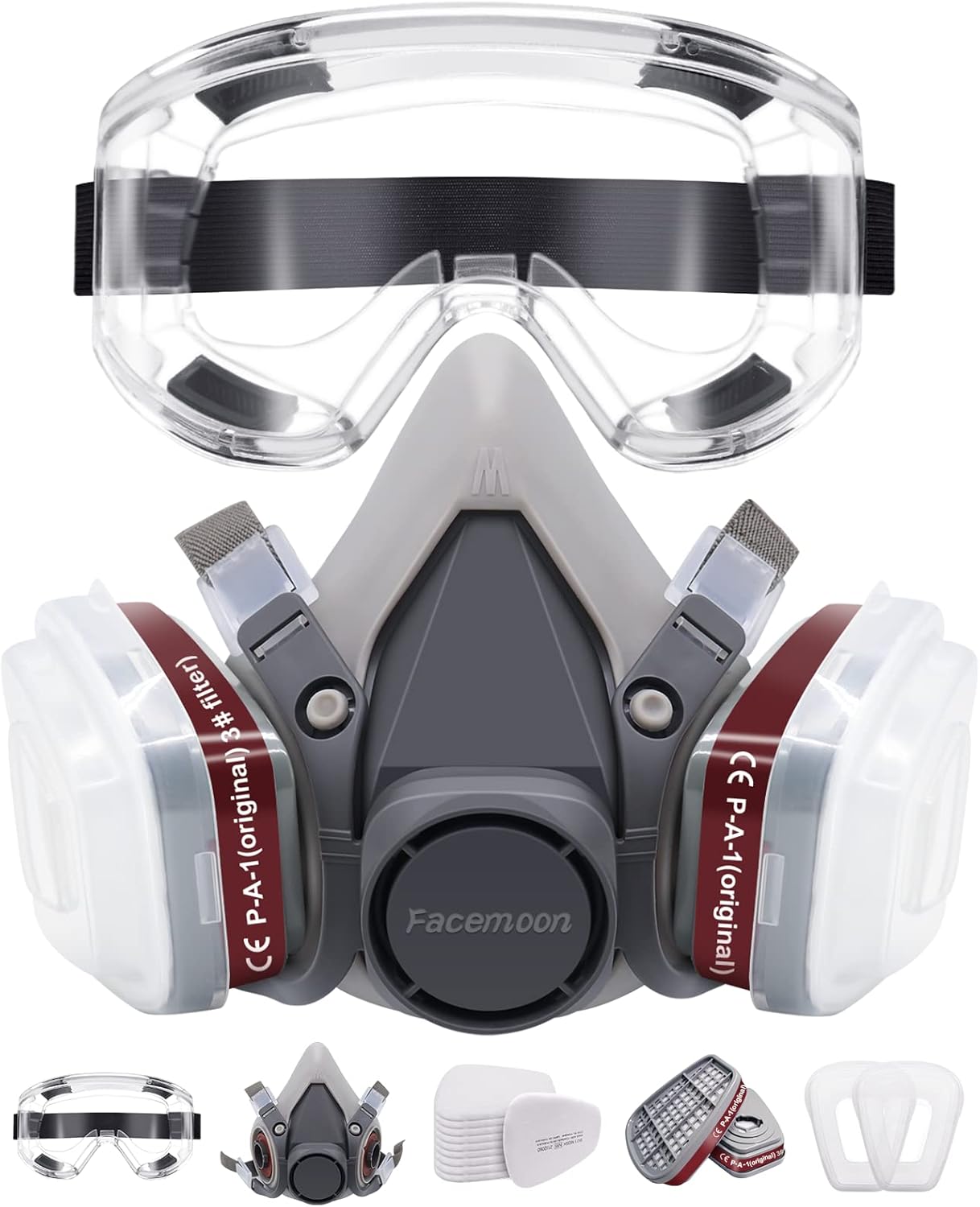 Respirator Mask,Safety Dust Face Cover,Dust Face Cover Paint Face Cover,Gas Mask With Filter,For Paint,Dust And Formaldehyde,Sanding,Polishing,Spraying And Other Work