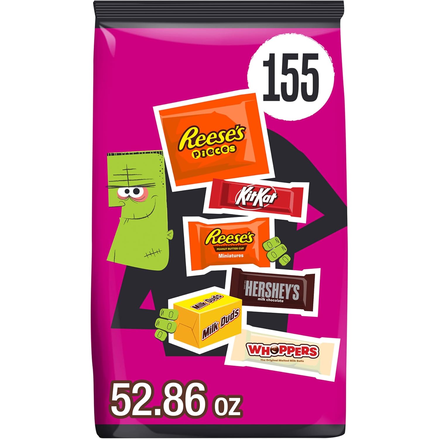 HERSHEY'S Assorted Flavored, Halloween Candy Bulk Bag, 52.86 oz (155 Pieces)