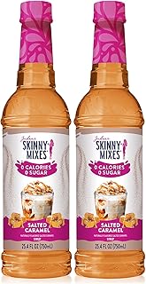 Jordan's Skinny Syrups Salted Caramel, Sugar Free Flavoring Syrup, 25.4 Ounce Bottle (Pack of 2)