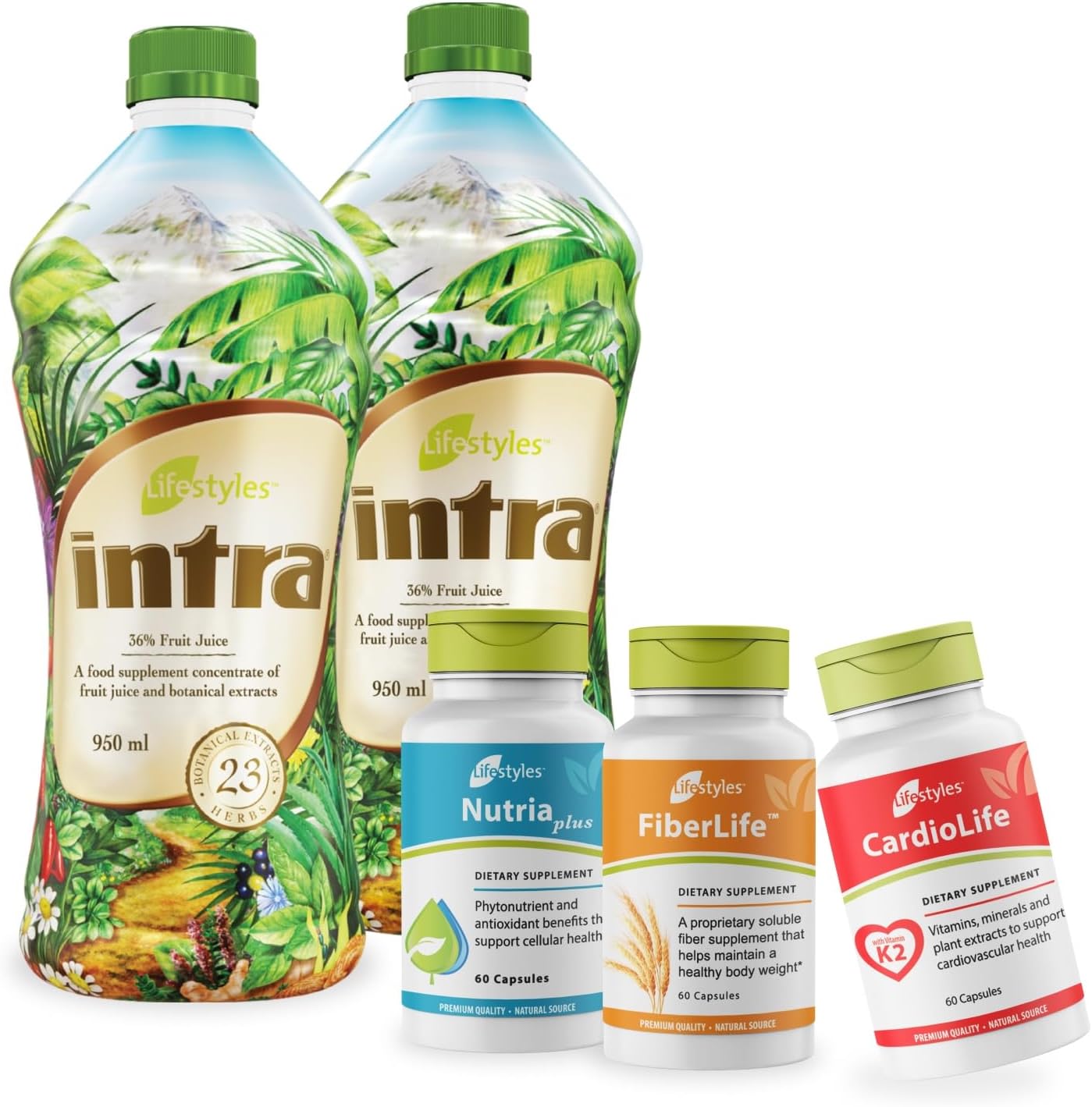 Intra Lifestyles Better Together Kit – Herbal Cleanse Detox Drink Plus Supplements for Immune Support, Gut Health, Cardiovascular Health – 23 Botanical Extracts – Made in Canada