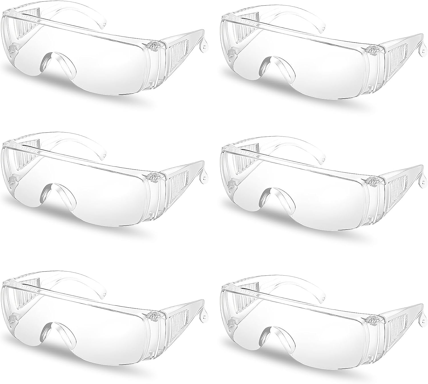 UESDU 6PCS Lab Goggles, Anti Fog Safety Glasses Anti Splash Safety Goggles Transparent Protective Eyewear Work Goggles for Construction Laboratory Chemicals