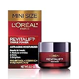 L'Oreal Paris Revitalift Triple Power Anti-Aging Face Moisturizer Travel Size, Pro Retinol, Hyaluronic Acid & Vitamin C, Reduce Wrinkles, Trial 0.5 Oz