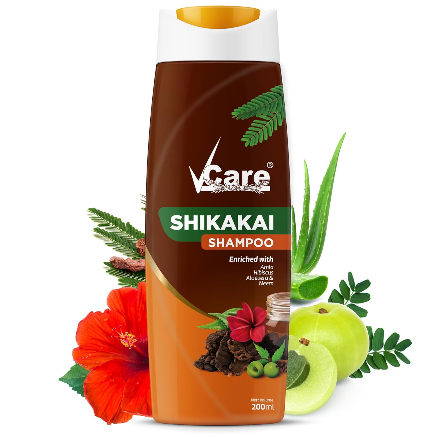Shikakai Shampoo Enriched With Amla | Hibiscus| Aloevera | Neem -200ml/6.7 Fl Oz