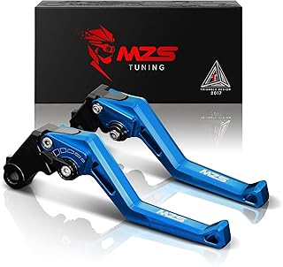 MZS Motorcycle Clutch Brake Levers Short Adjustable Blue Compatible with GROM MSX125 14-25 / CBR500R CB500F CB500X 13-21 / CB300R Monkey 18-24 / CBR300R CB300F 14-21 / CBR250R 11-15