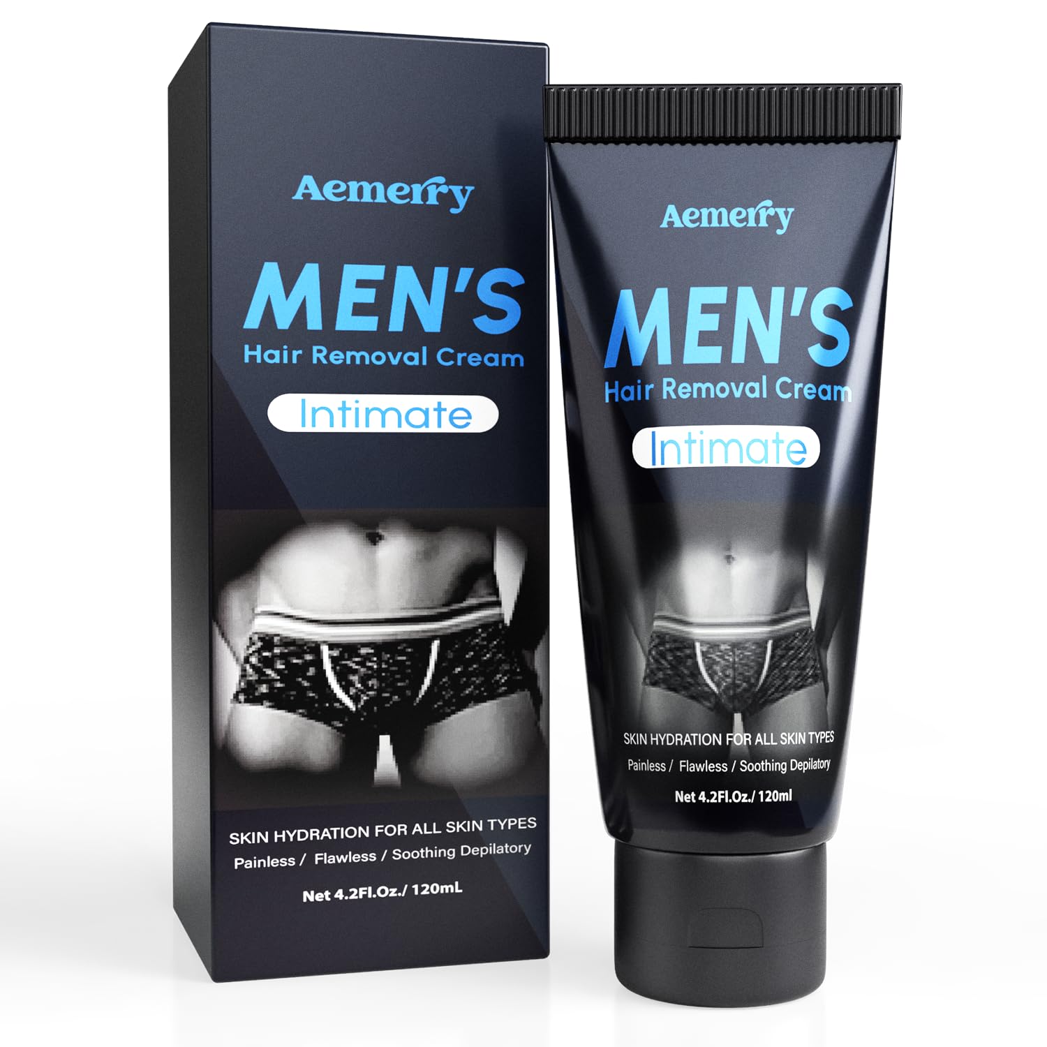 Intimate Hair Removal Cream for Men: Effective Painless Flawless Depilatory Cream for arms legs chest and Pubic Area - Suitable for All Skin Types (