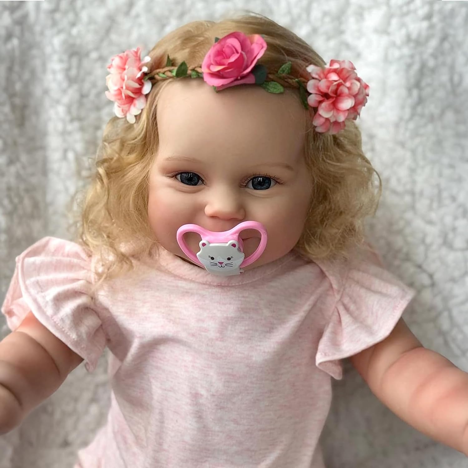 iCradle Lovely Real Look Reborn Baby Doll Girl 20 inch Silicone Baby Doll with Rooted Blonde Hair Realistic Newborn Toddler Doll Toy for Ages 3+ (20inch)