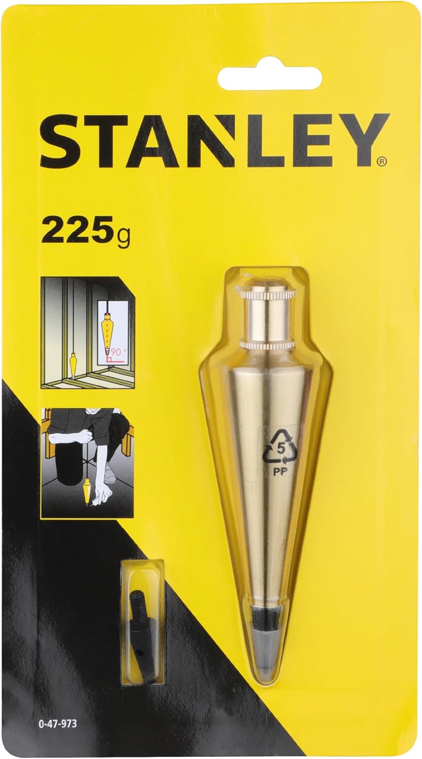 Stanley 0-47-973 Brass Plumb Bob, Gold