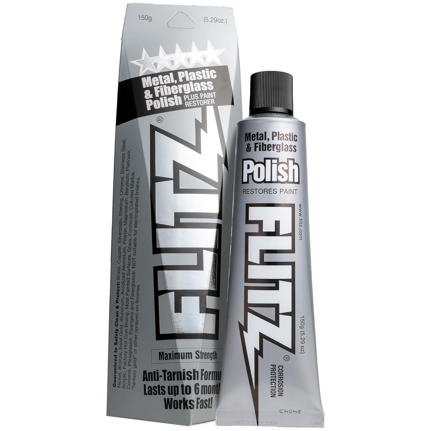 Flitz Multi-Purpose Metal Polish Paste - 5.29oz Tube of USA-Made Metal Scratch Remover - Works on Stainless Steel, Chrome, Aluminum, Plastic, Jewelry - Non-Abrasive Cleaner & Rust Remover (1 Pack)