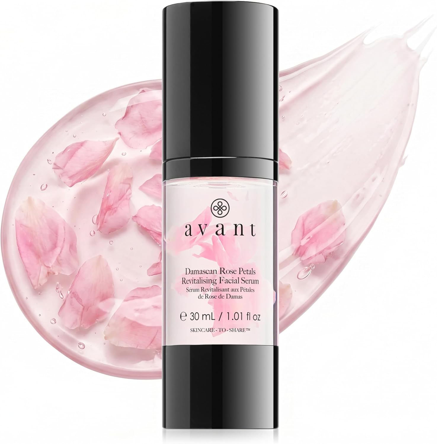 Damascan Rose Petals Revitalising Facial Serum 30ml – Anti-Ageing Face Serum with Hyaluronic Acid, Peptides & Rose Extract – Moisturising Skin Repair Serum – Radiance Boosting Skincare