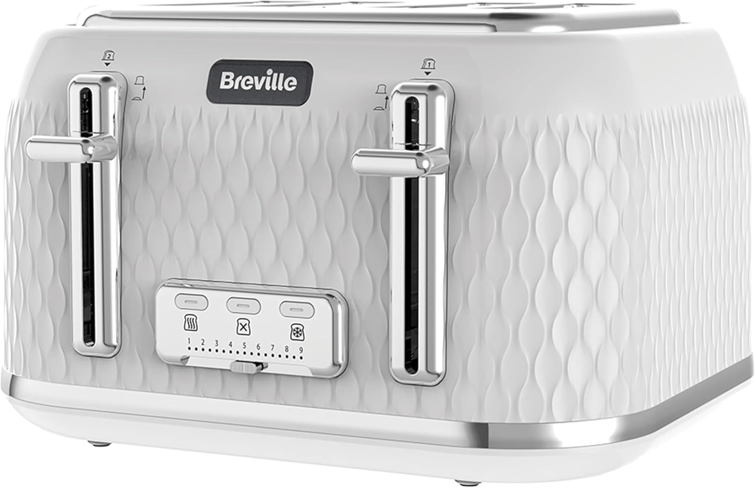 Breville Curve 4 Slice Toaster with High Lift & Wide Slots | White & Chrome [VTT911]