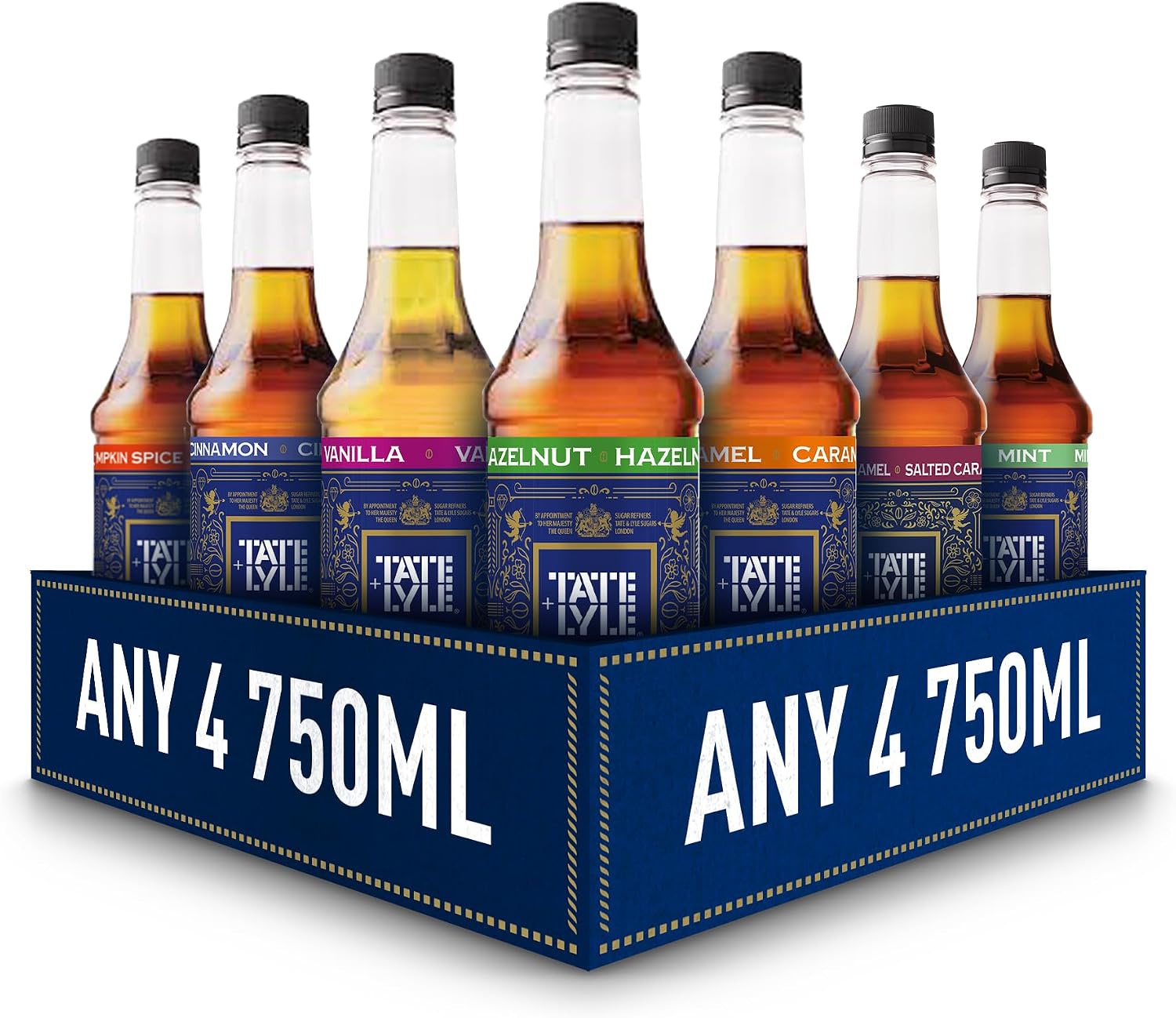 Tate & Lyle Pick Your Own Barista Sugar Syrups 4 x 750ml, With Pump Options
