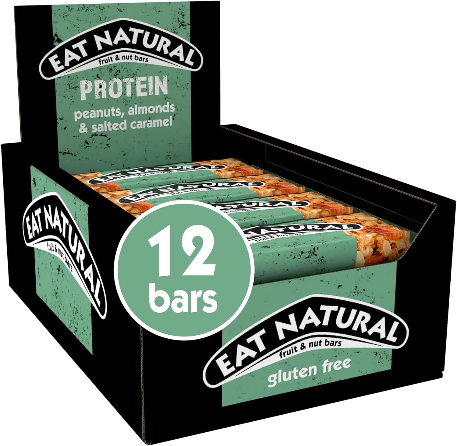 Eat Natural Bars, Protein Peanuts, Almonds & Salted Caramel, 12 x 40g