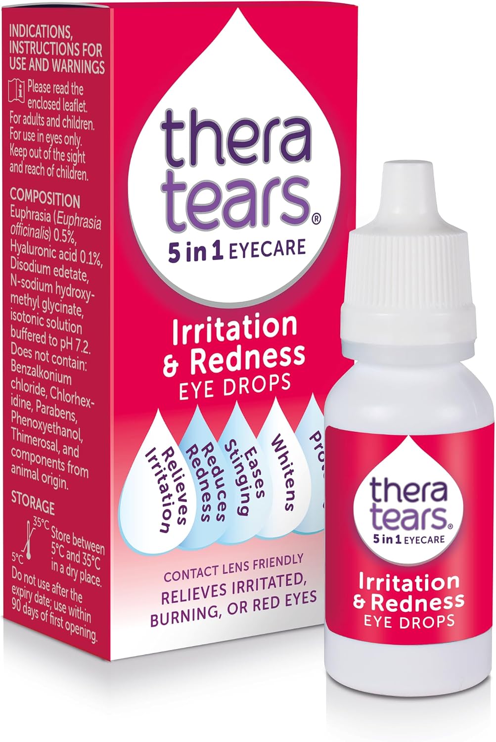 TheraTears Irritation and Redness Eye Drops, 10ml