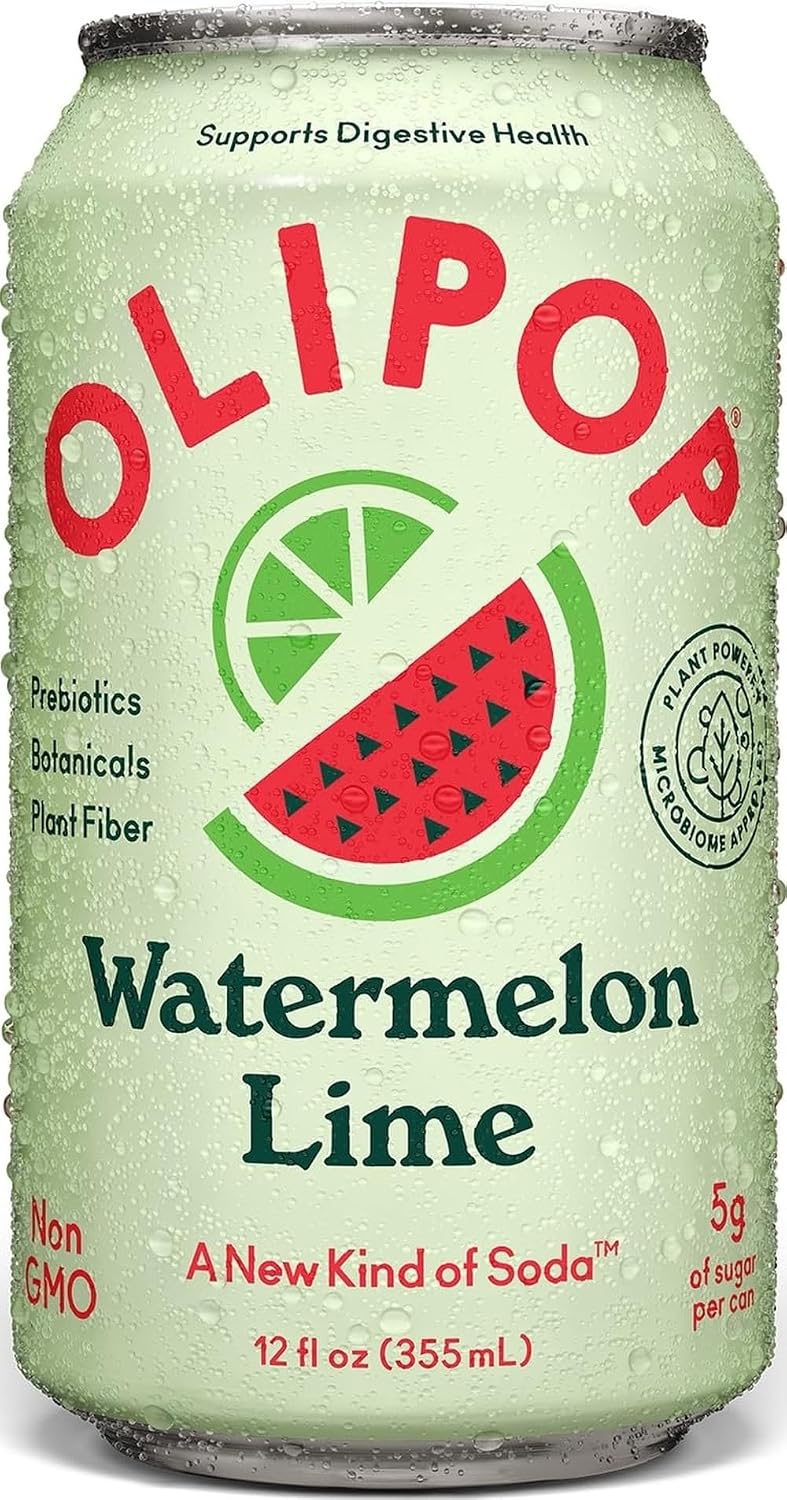 OLIPOP Watermelon Lime Prebiotic Soda, 12 FZ