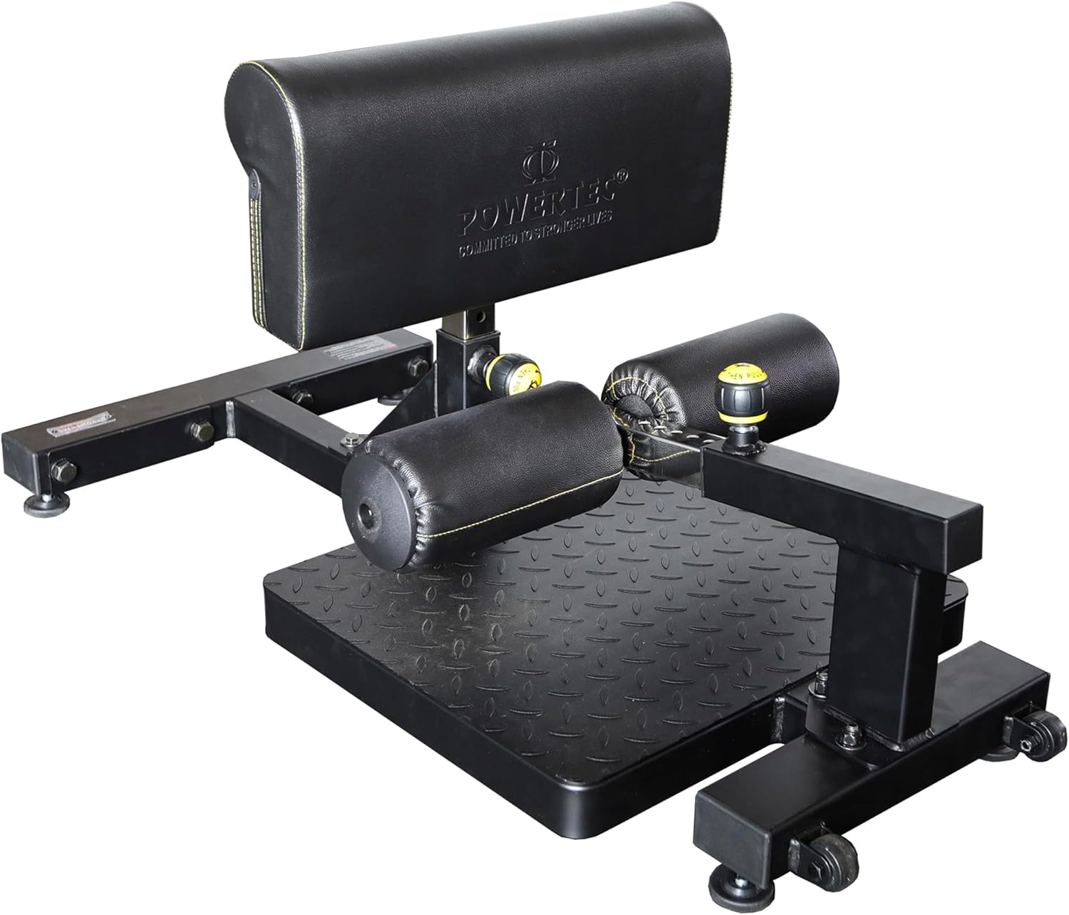 Powertec Sissy Squat Machine - Black Steel 400 lbs Linear Bearing Straps