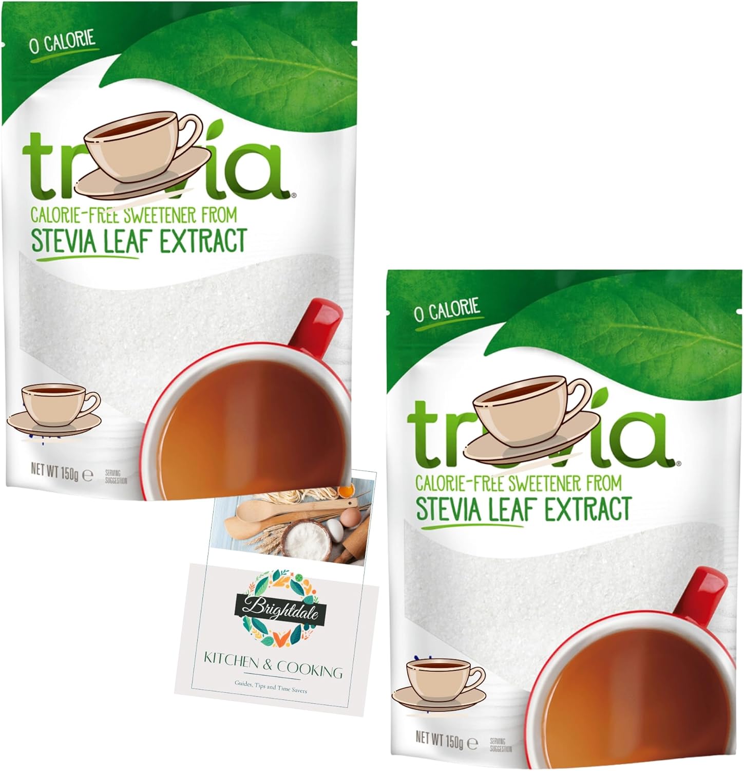 Stevia Sweetener Bundle with Truvia Sweetener Pouch 150g 2 Pack + Brightdale Kitchen Card