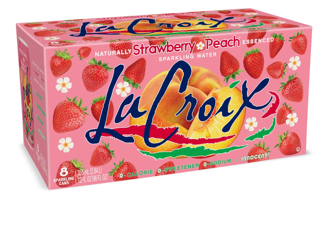 LaCroix Sparkling Water, Strawberry Peach, 12 Fl Oz (pack of 8)