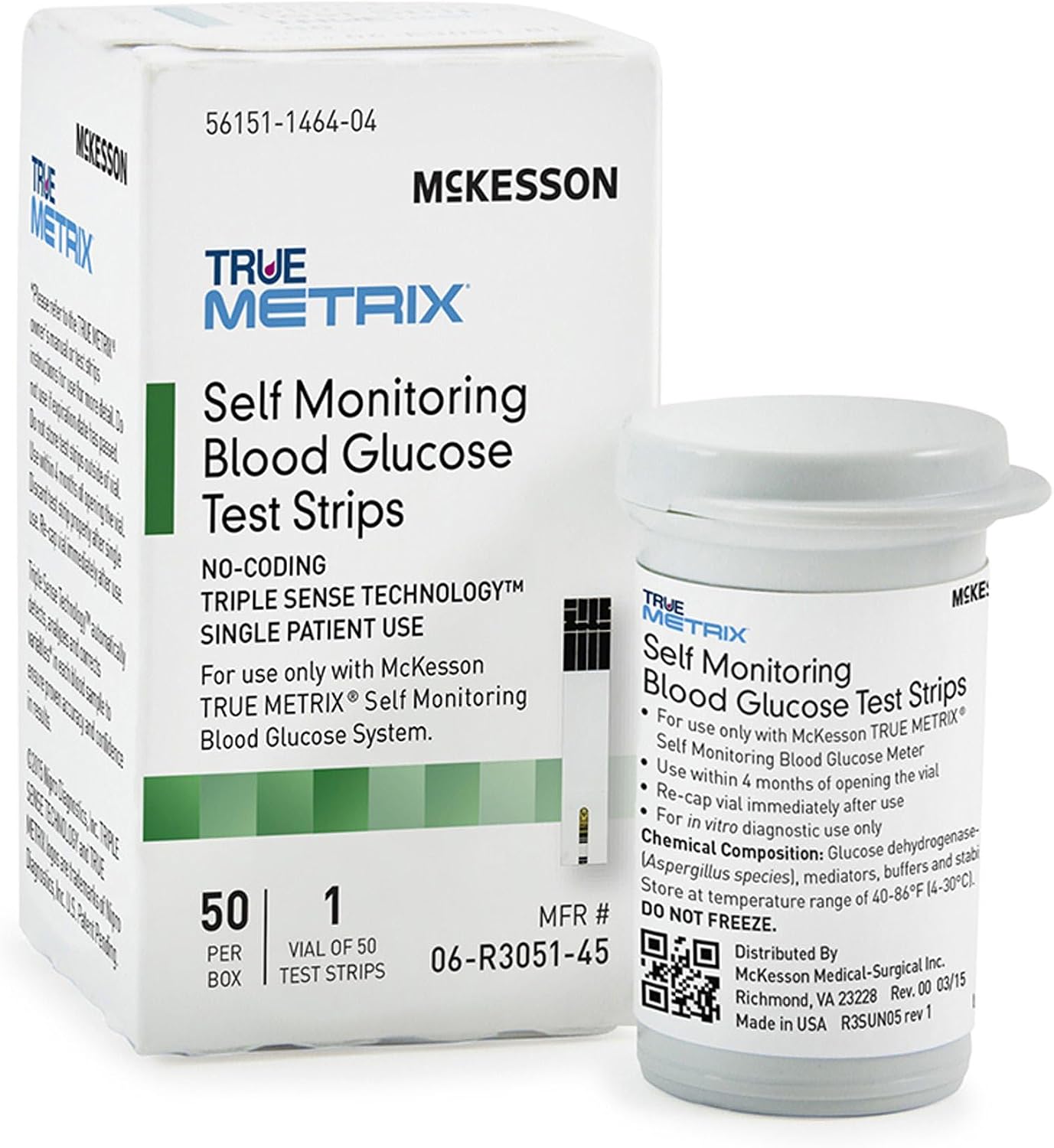 McKesson True METRIX Blood Glucose Test Strips for Diabetes, 50 Strips