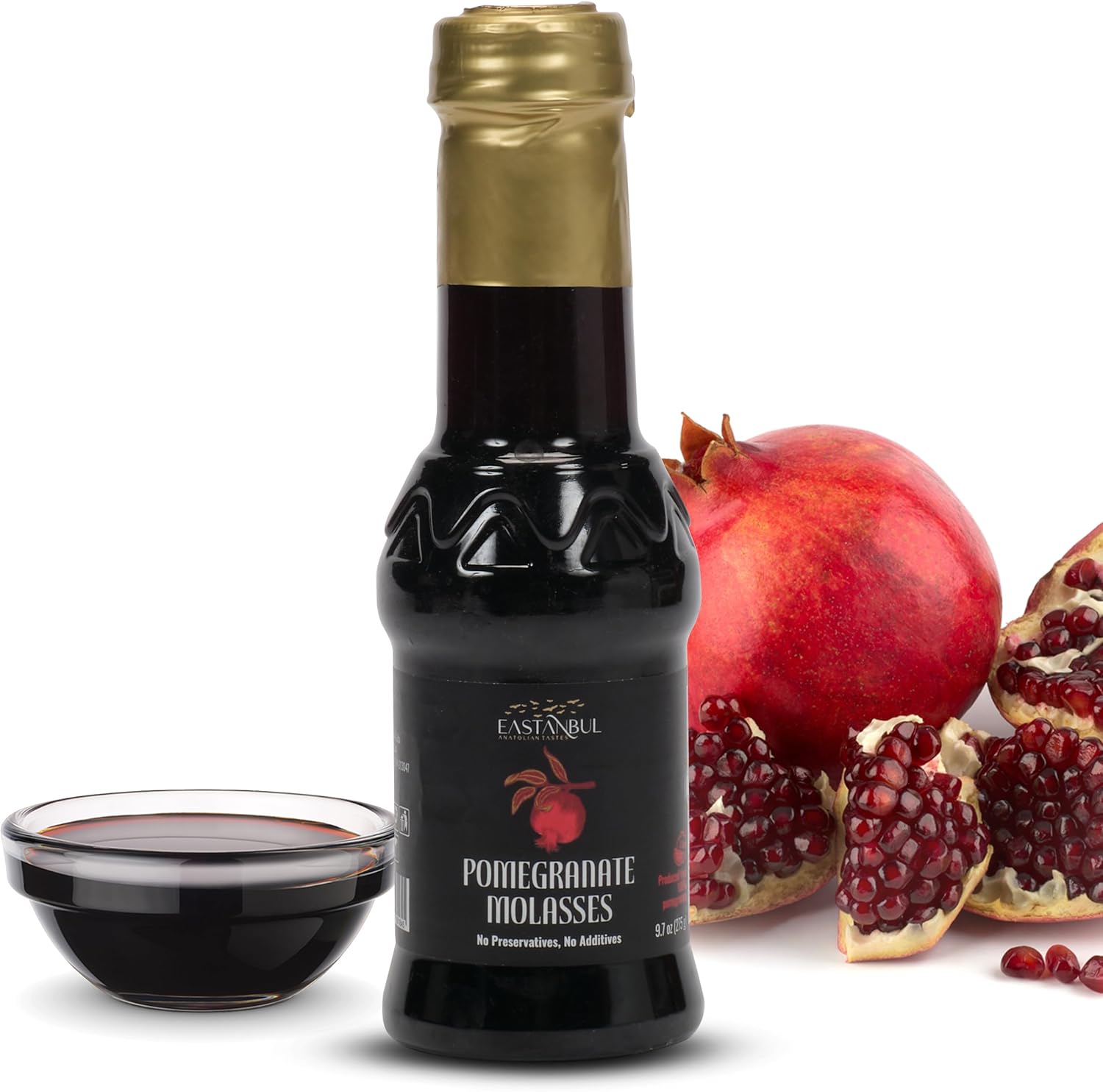 Eastanbul Pomegranate Molasses, 275gm, No Added Sugar, Mediterranean Pomegranate Syrup, Nar Eksisi Sweet and Sour Sauce, 100% Natural, Concentrate, Vegan Sauce, Paste, Salad Dressing, No Additives