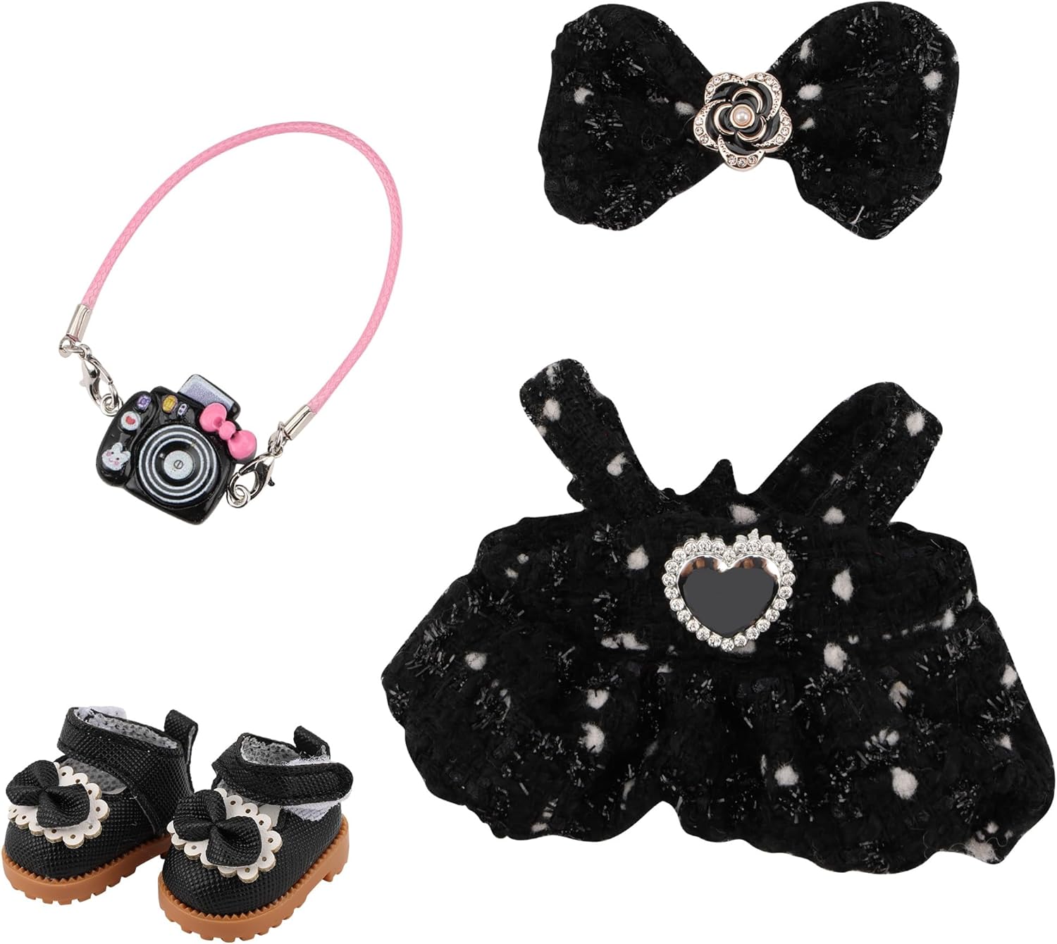 Doll Clothes 17cm Exquisite Luxury Designer Outfit Accessories Clothes Suitable for Dolls Accessories Dress up Unique Style(NO Doll) (Black)