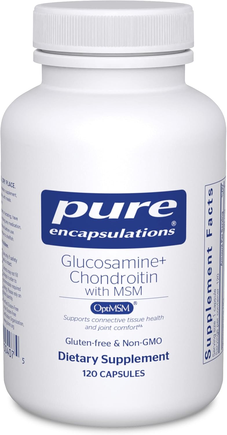 Pure Encapsulations Glucosamine Chondroitin with MSM - Supports Joint Health & Normal Cartilage Formation* - Maintains Enzyme Activity - Gluten-Free & Non-GMO - 120 Capsules