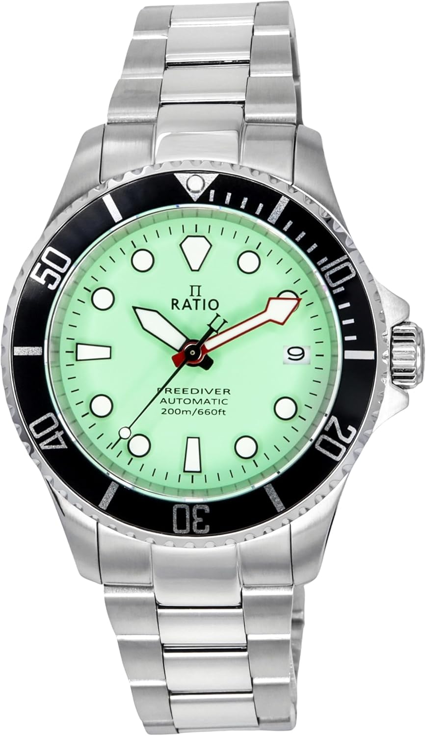 RATIO FreeDiver Sapphire Crystal Diver Watch Japanese Automatic Movement Dive Watch 200m Water Resistant Diving Watch