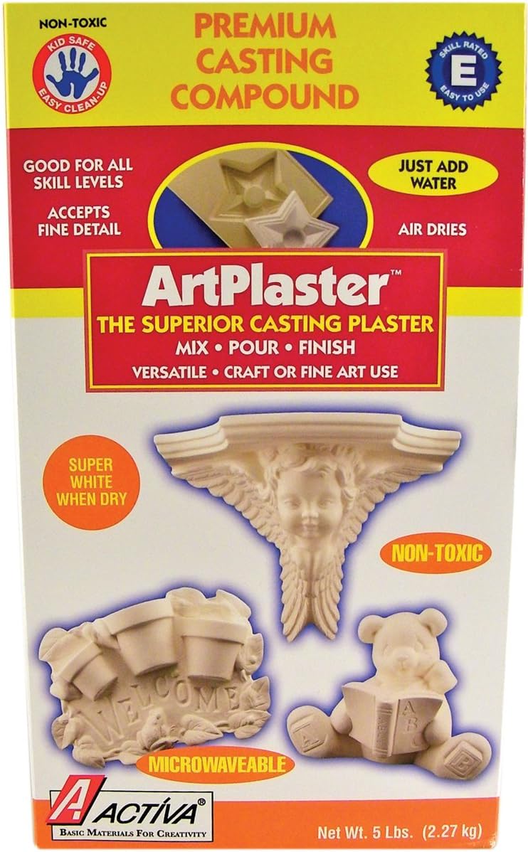 Activa ArtPlaster Premium Plaster-5 pounds Casting Compound, White, Packaging May Vary