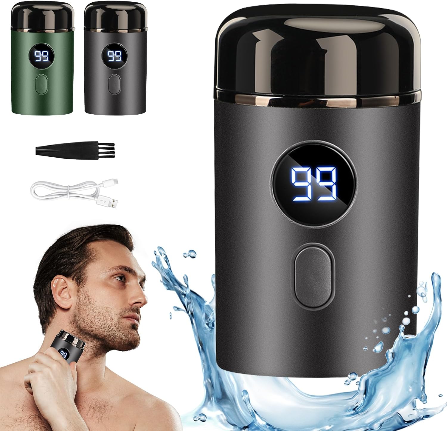 Mini Portable Electric Shaver - Mini Shaver, USB Rechargeable & Waterproof Mini Electric Shaver for Men - Perfect for Travel
