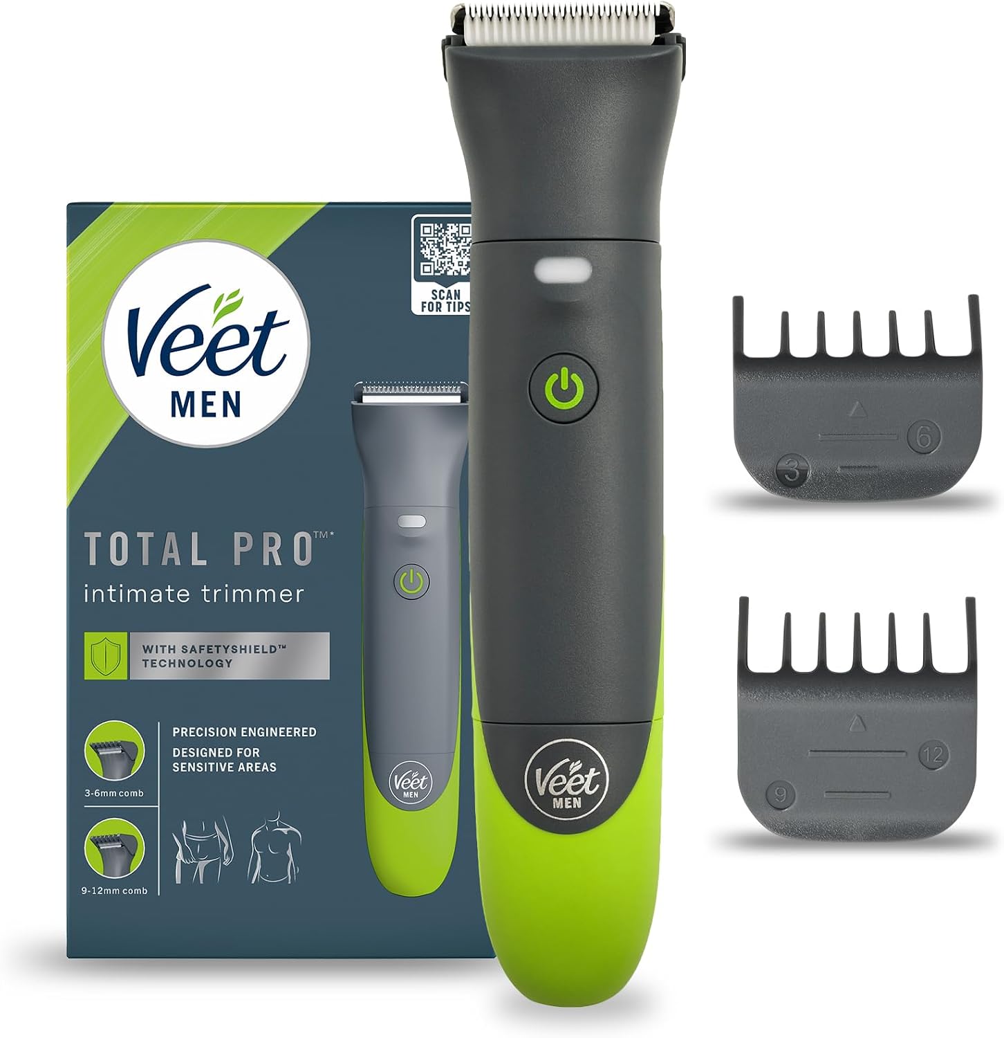 Veet Men Intimate Trimmer, Designed for Sensitive Areas, Pubic areas, Body