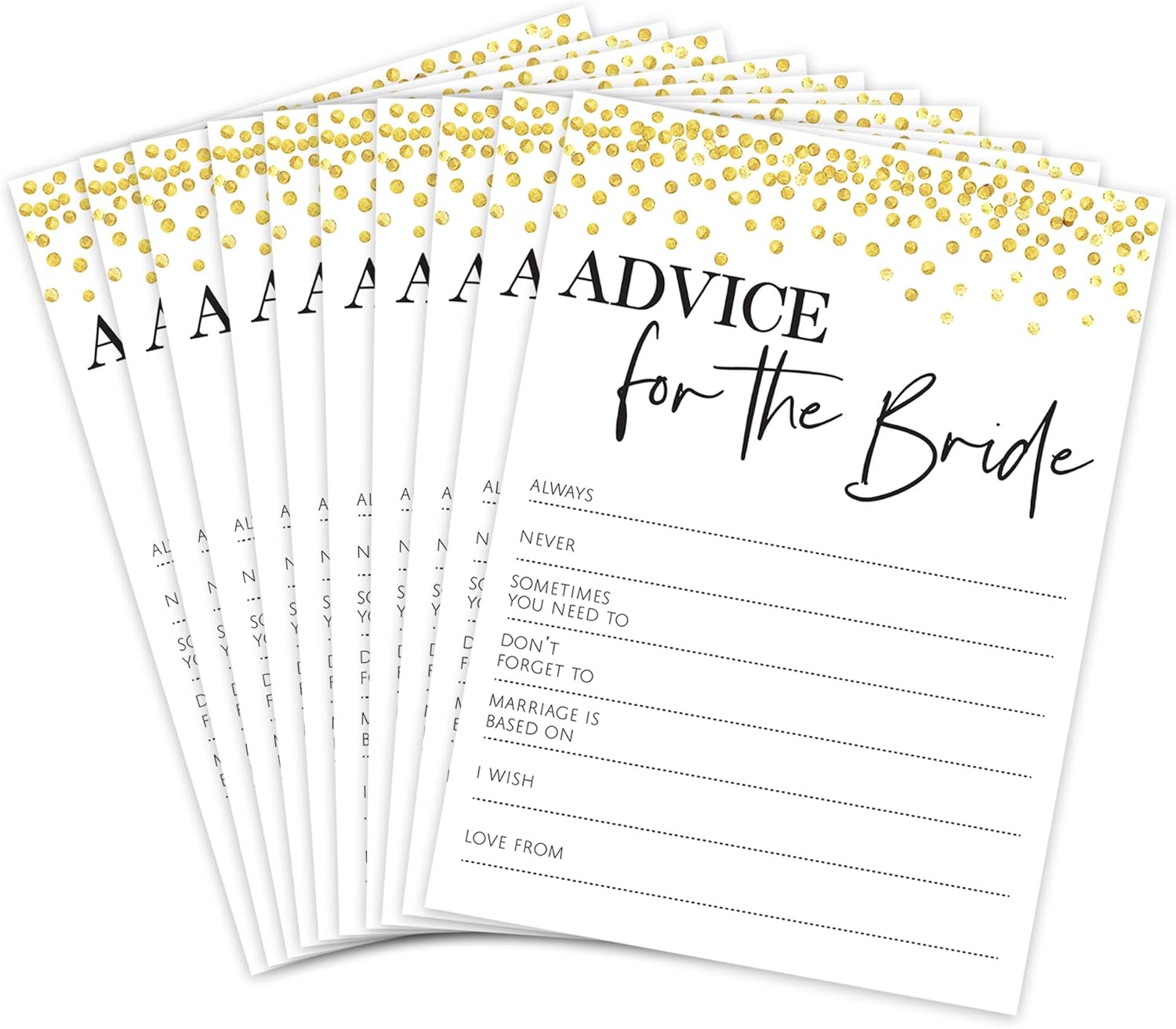 Huxters Hen Party Accessories – 20 Pcs Advice for The Bride Card Games – Luxurious Design with Printed Template – Ultra-Thick 350GSM Paper – Great for Bachelorette and Hen Party