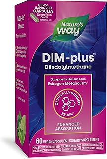 Nature's Way DIM-Plus, DIM Supplement, Supports Balanced Estrogen Metabolism*, Supports Estrogen Hormone Balance*, Diindolylmethane, 60 Vegan Capsules (Packaging May Vary)
