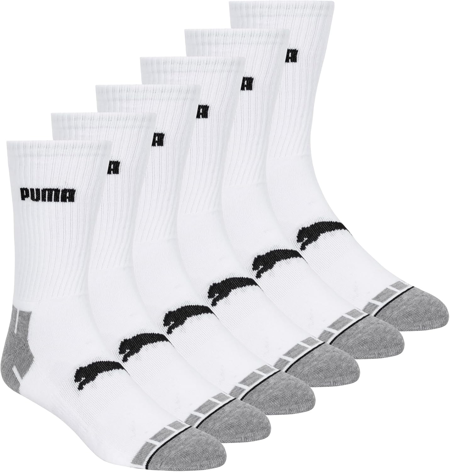 PUMA Men's 6 Pack Crew Socks