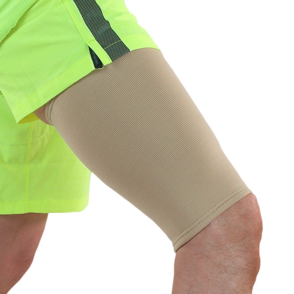 NeoPhysio Medical Grade Elastic Compression Thigh Support, Beige Tubular Sleeve - Large = 50-56cm