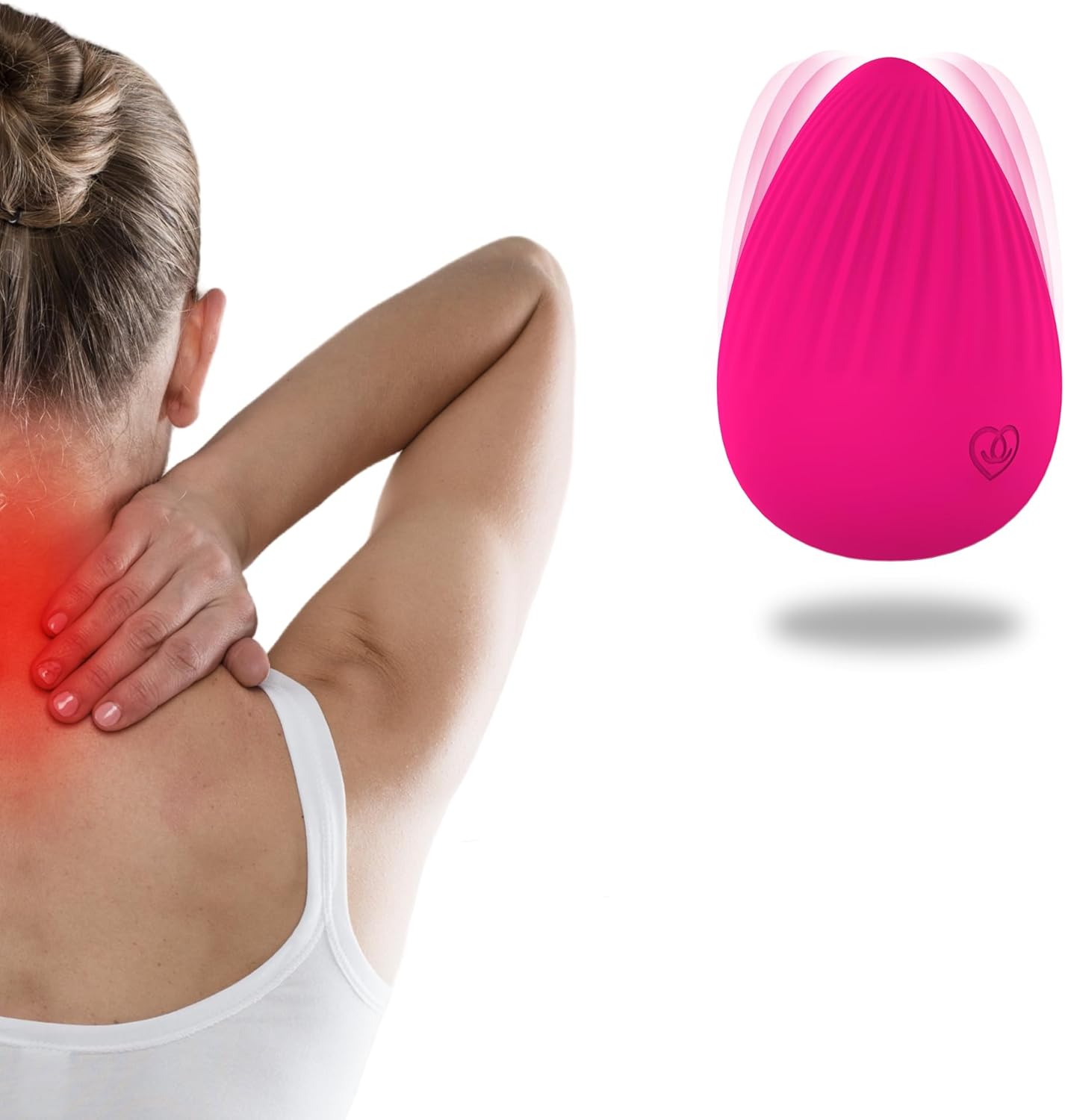 Handheld Portable Electric Vibrating Massage Ball for Myofascial Release, Joint Trigger Point Therapy, Jaw Muscle Knots and Yoga Therapy, Pain Relief and Muscle Recovery.(Rose Red)