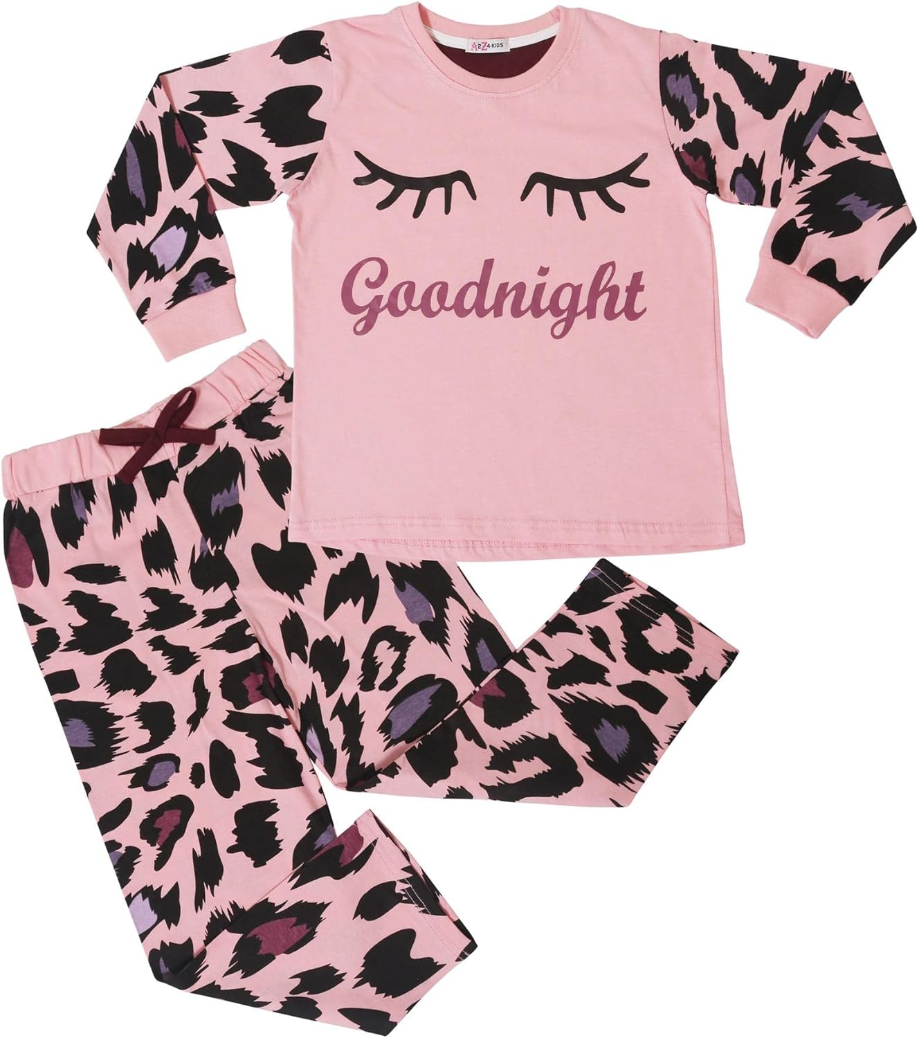 A2Z 4 Kids Girls Pyjamas Traditional PJS Pyjama Set Long Sleeve Top Trousers Sleepwear Suit Loungewear Nightgown Comfortable Lightweight Children Pajamas Sets Age 2-13 Years
