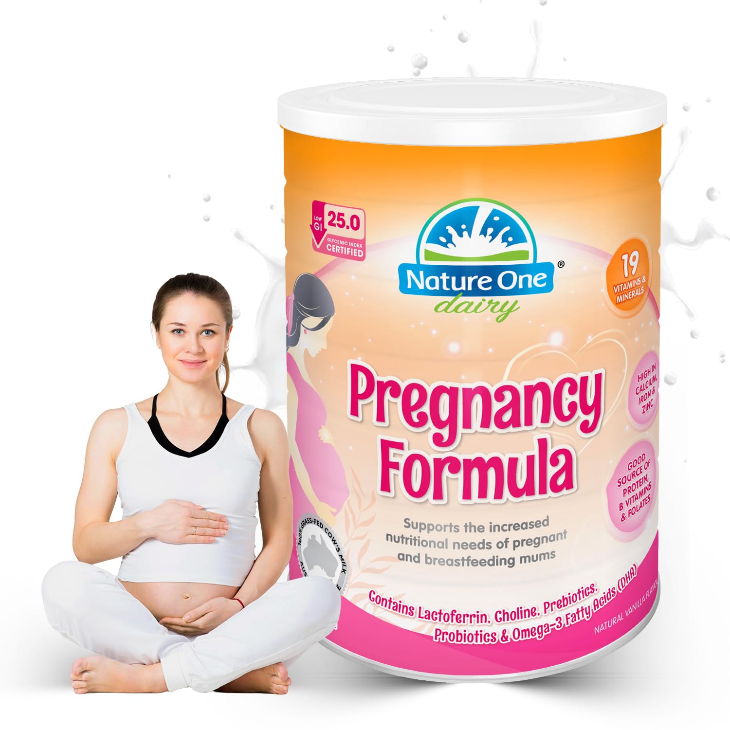Nature One Dairy Pregnancy Formula Milk Powder for Pregnant & Lactating Mothers - Made from Grass-Fed Cow’s Milk - DHA Omega-3, Probiotics & Prebiotics - Australian-Made Nutritional Formula - 900g