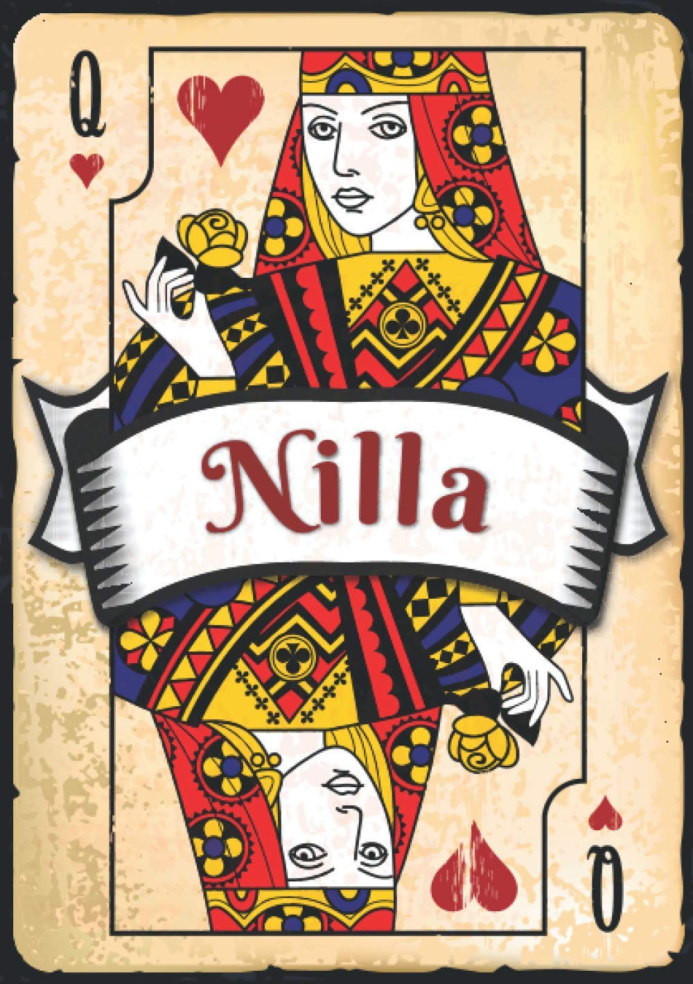 Nilla: Taccuino A5 | Nome personalizzato Nilla | Regalo di compleanno per moglie, mamma, sorella, figlia ... | Design: carte da gioco | 120 pagine a righe, piccolo formato A5 (14.8 x 21 cm)