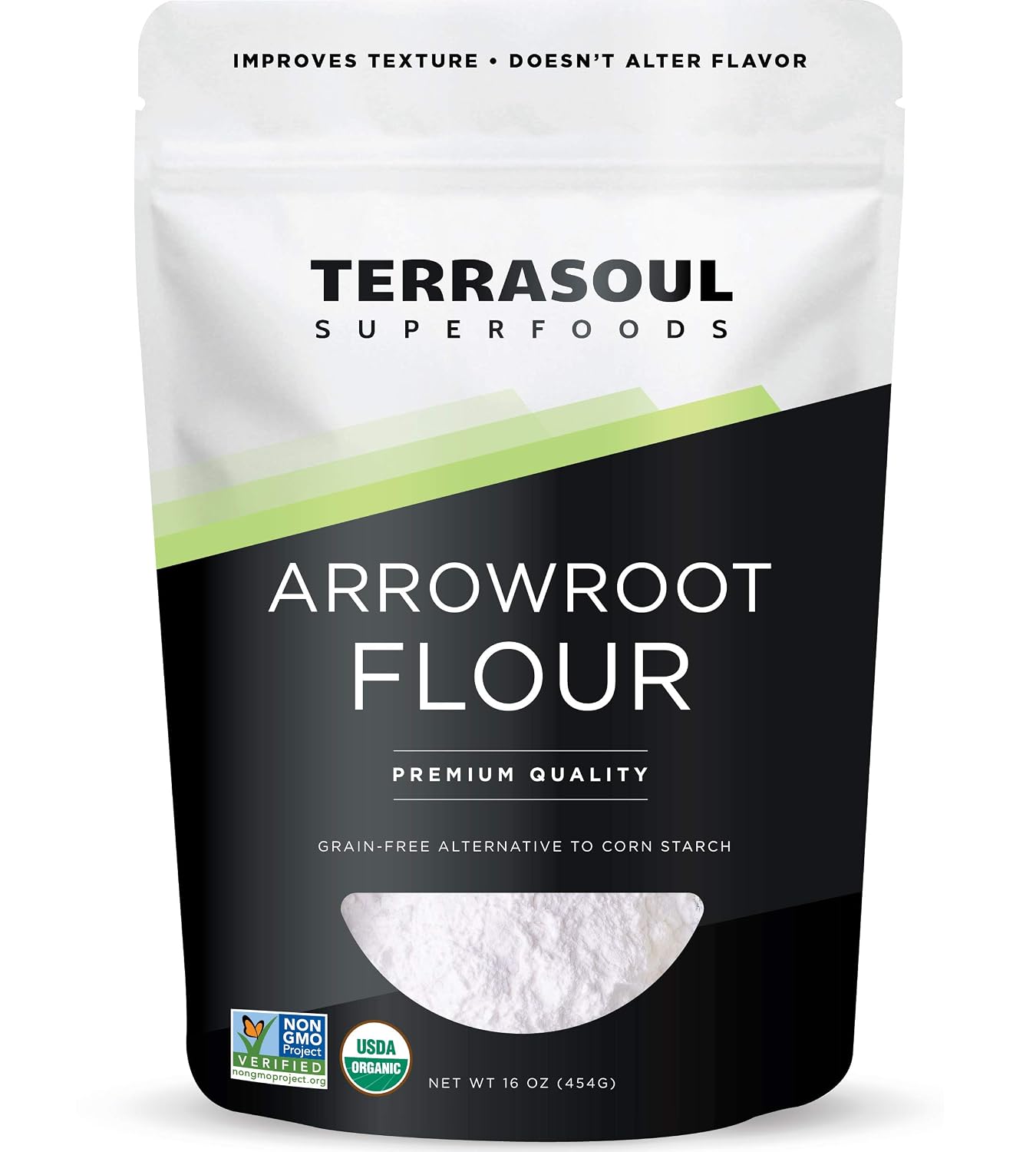 Terrasoul Superfoods Organic Arrowroot Flour, 1 Lb - Gluten-free | Improves Texture for Keto Baking | Doesn't Alter Flavor