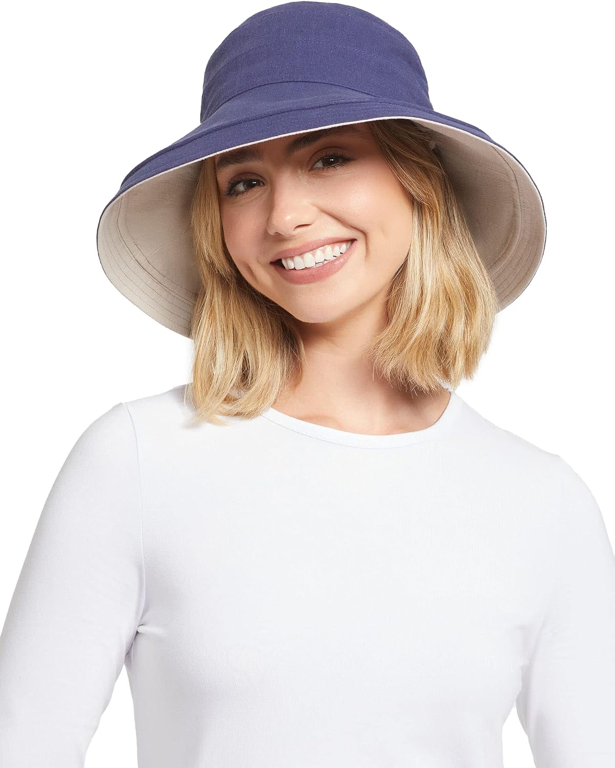Solbari Women's Holiday Sun Hat UPF 50+ | Lightweight, breathable wide brim hat made from natural fibers, reversible and packable for everyday wear and travel