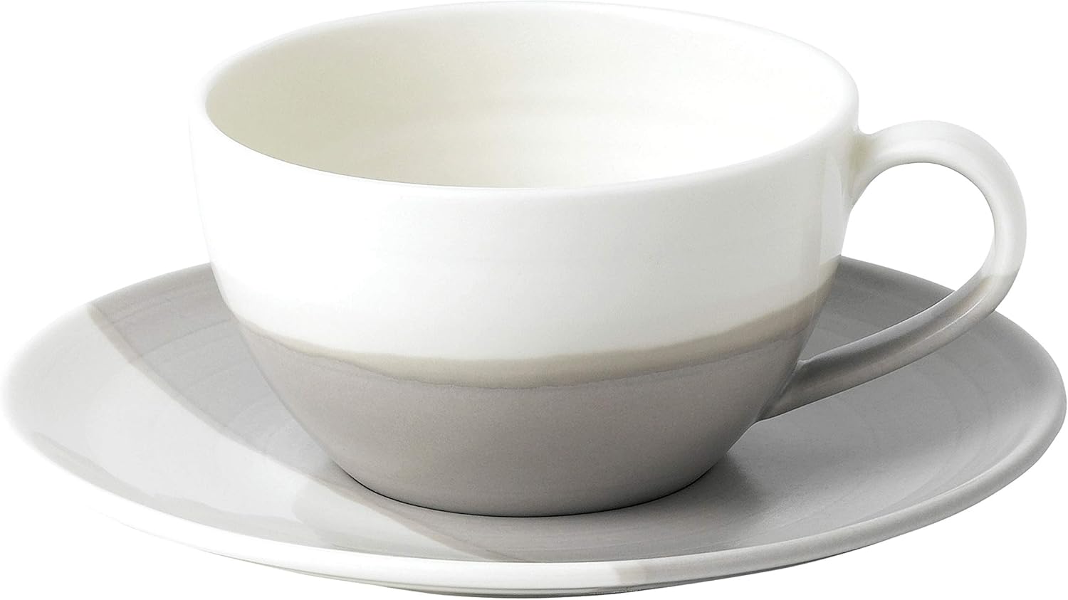 Royal Doulton 40032779 Coffee Studio Cappuccino Cup & Saucer, 275ml, Porcelain, 9 Fluid_Ounces, Grey