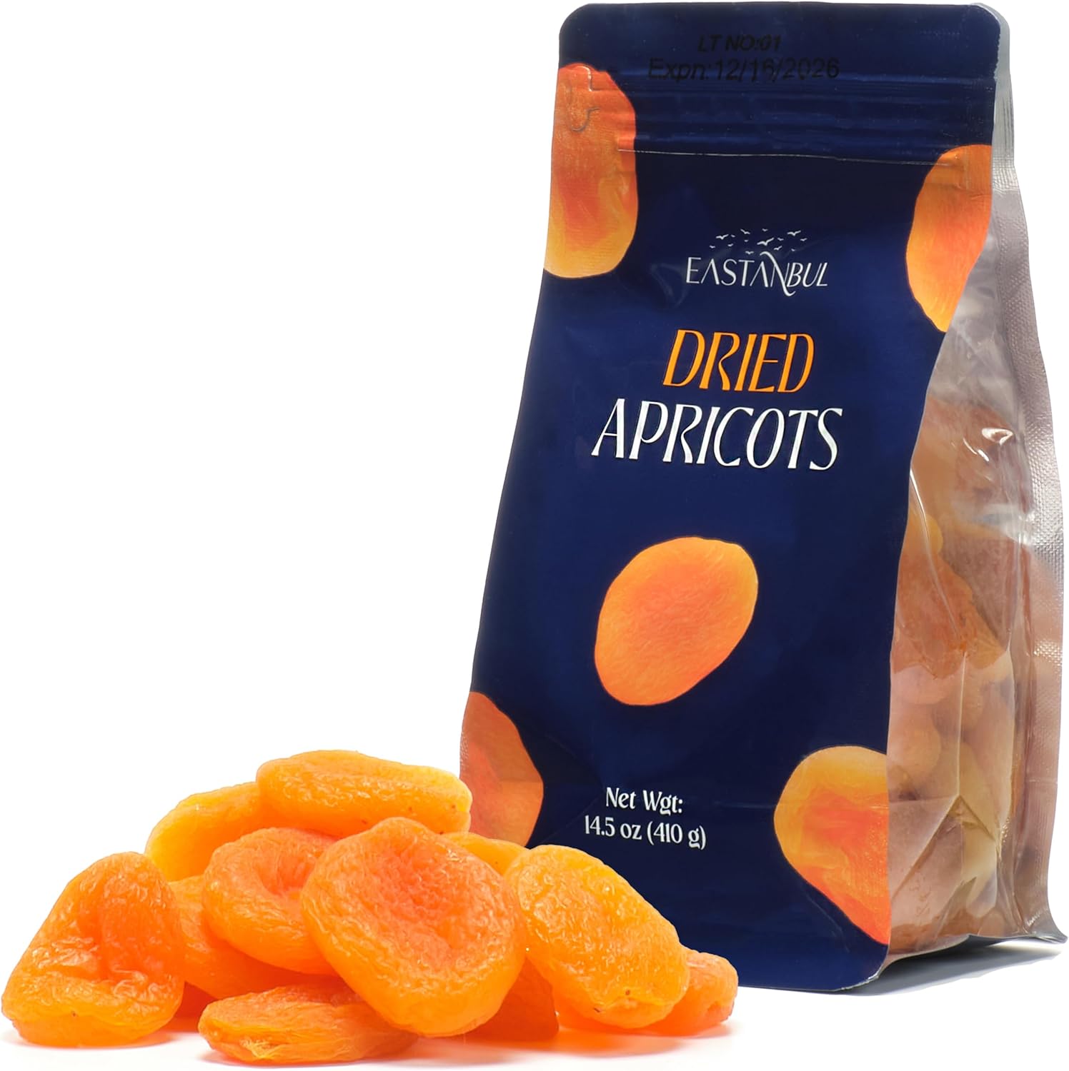 Eastanbul Dried Apricots, 410g, Apricots Dried Fruits Snacks, No Sugar Added, Premium Turkish Fruit Yet Moist & Plump, Guilt-Free, Non-GMO, Whole Pitted, Vegan, Gluten Free
