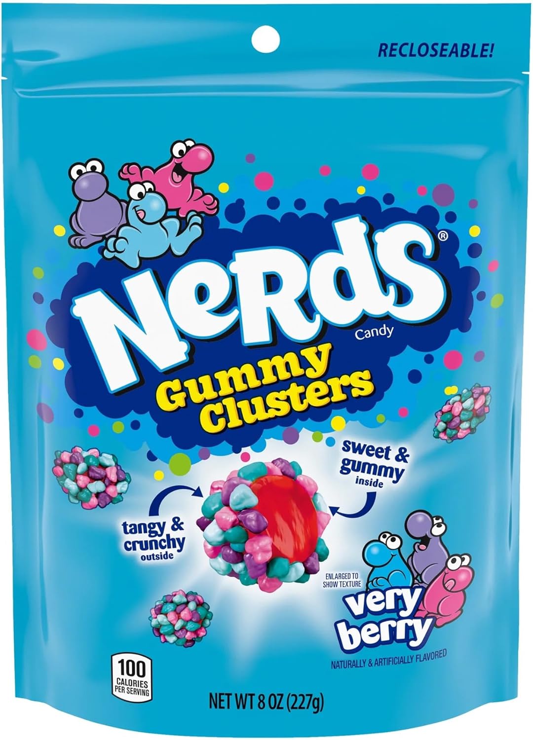 KOVO Nerds Gummy Clusters Very Berry, embalaje resellable, 227 g